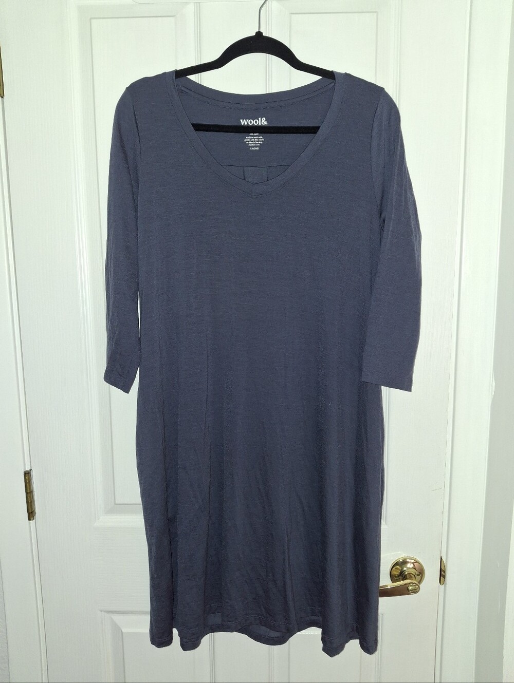 Wool& Willow Swing Dress size L-Long Marine Blue - Picture 4 of 5